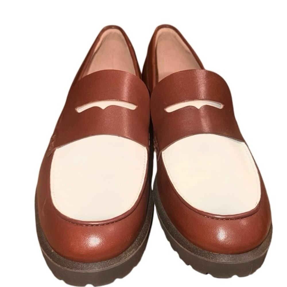 Cole Haan Women’s Brown/White Colorblock Leather Slip-On Loafers size
 7